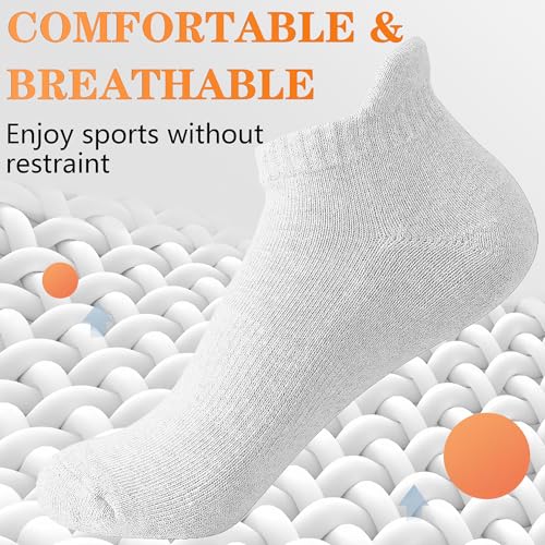 Image of Ankle Socks for Women and Men Heel Tab Athletic Socks Running Athletic Low Cut Tab Socks Sports No Show Sock 6 Pairs