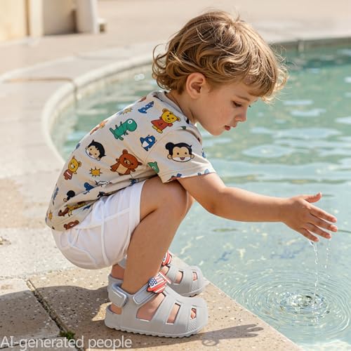 Image of ChayChax Toddler Classic Fisherman Sandals Boys Girls Closed Toe Water Pool Beach Sandal Naturally Splay