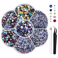 Strass ronds en verre coloré, 3 tailles mélangées, vente en gros, ss16 ss20 ss30