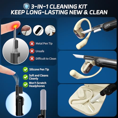 Image of Secure Lock Case for AirPods 4 with Phone Stand, Cleaning Kit & Keychain, Shockproof Protective Cover Compatible with Apple AirPods 4th Gen 2024 for Men Women, Anti-Scratch