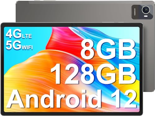 jumper Tablet 10.5 Pollici, 8 GB RAM 128 GB ROM Tablet Android 12, T616 Octa-Core, Dual SIM, 4G LTE, 5G/2.4G WiFi, 1920 x 1200 IPS FHD, 4 Speakers, BT5, Fotocamera 13MP, Tipo-C, 7000mAh, 2023