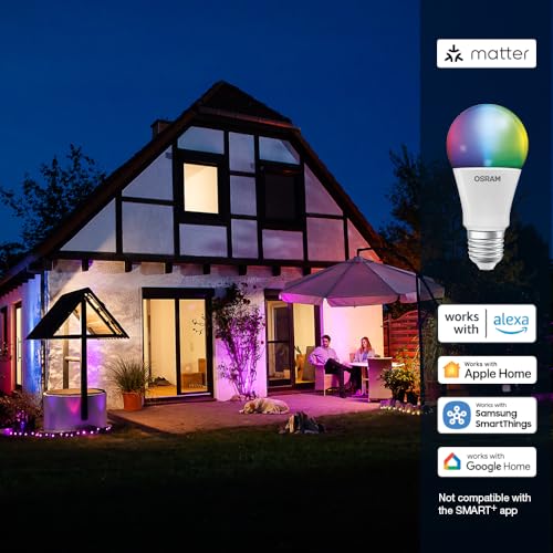 OSRAM SMART+ RGBW, B22d LED Lamp with Matte Over WiFi, Specially Developed for Alexa, Easy Setup by Click, 60 W Replacement, Warm White to Cool White (2700-6500 K), 16 Million RGB Colours, Pack of 1 - Image 5