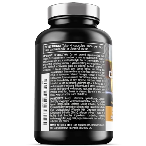 Acetyl L Carnitine Capsules - 2000mg Acetyl L-Carnitine x 30 Servings - Carnitine Plus 6 Added Nutrients (120 Vegetarian Capsules) - Image 4