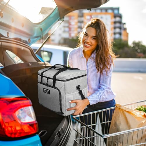 SPGOOD Kühltasche 20L/30L/40L Thermotasche Picknicktasche Groß Isoliert Faltbar Gefriertasche Warmhaltetasche Lunchtasche Tiefkühltasche Cooler Bag Einkaufstasche für Strand/Picknick/Camping/BBQ (20L)