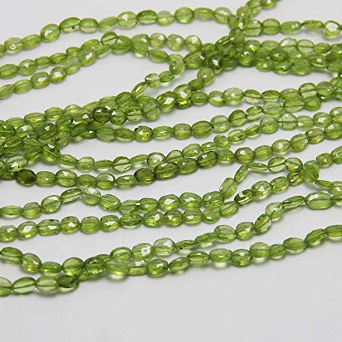 Péridot perles ovales à facettes de qualité AAA pour la création de bijoux d'exception - 3