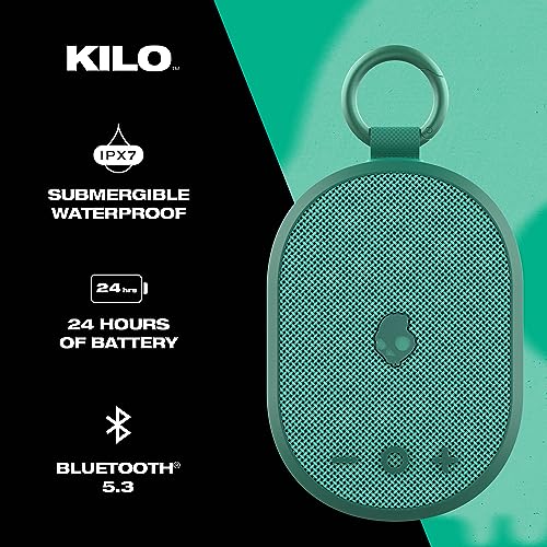 Image of Skullcandy Kilo Wireless Bluetooth Speaker - IPX7 Waterproof Mini Bluetooth Speaker with 24 Hour Battery, Downward Firing Passive Radiator, and True Wireless Pairing - Perfect for Outdoor (Green)