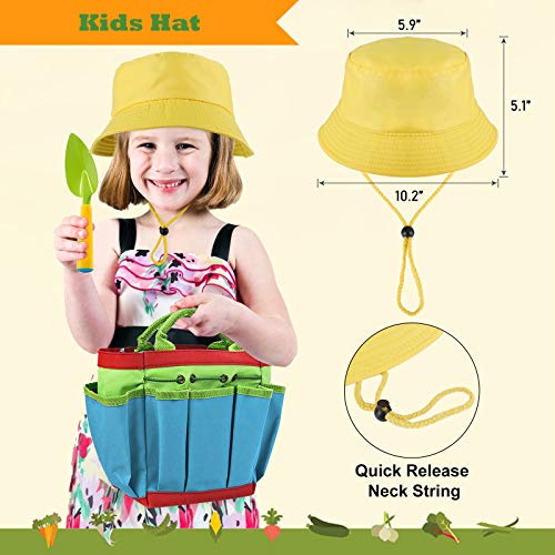 Innocheer Kids Gardening Tools, 9 Piece Garden Tool Set For Kids With Gardening Guide Book, Watering Can, Gloves, Shovel, Rake, Trowel, Kids Smock And Hat, All In One Gardening Tools #TOP4