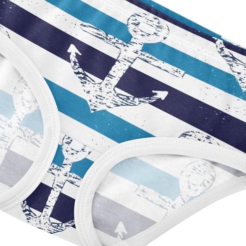 Toddler Underwear Floral 2t Cotton Panties Little Girl Durable Briefs Underpants Nautical Navy Anchors Blue Stripe4