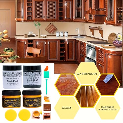 Cera para madera 9 piezas con esponja y pulidor natural miniatura 2