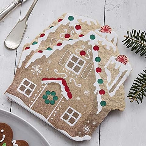 Ginger Ray Gingerbread Christmas Party Napkins Cover