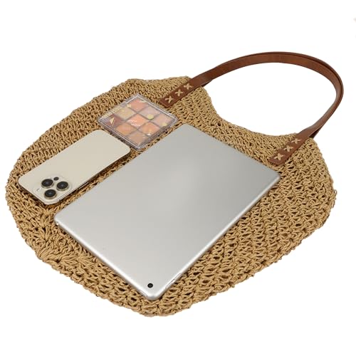 Bolso tote grande de paja para mujer hecho a mano miniatura 4