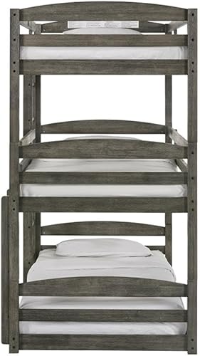 Miniatura 4 de Picket House Furnishings Wyatt Triple Twin Bunk in Grey Wire Brushed