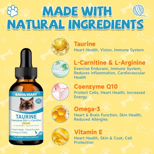Taurine for Cats Drop - Taurine Supplement for Cats Heart, Vision, 60ML by Eagou Diary - Used condition - Image 5