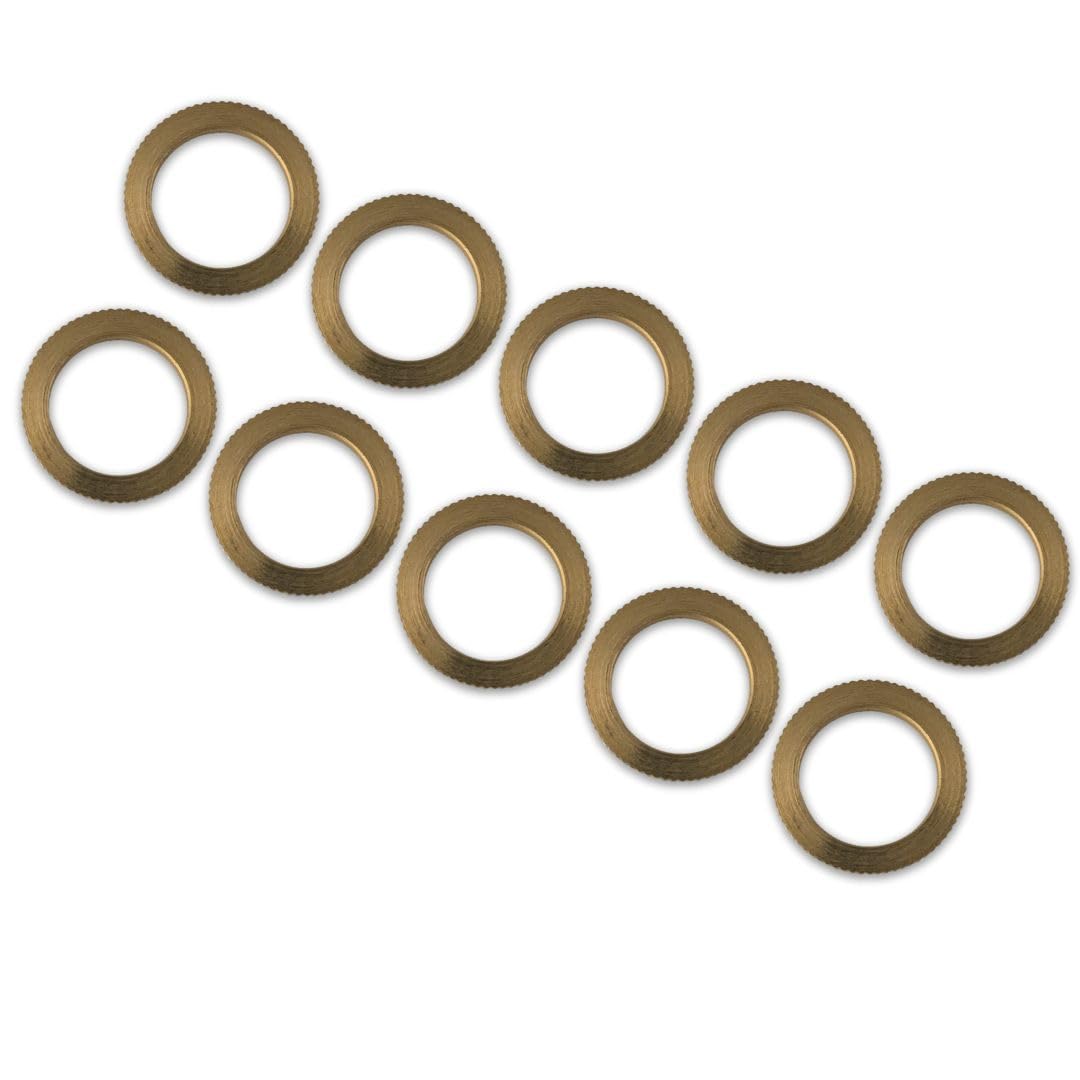 10pcs Saw Blade Brass Bushing Adapter Ring, Brass Reducer Ring Washer with Unique Serrated Edge, 1in (25.4mm) to 0.787 inch (20 mm)