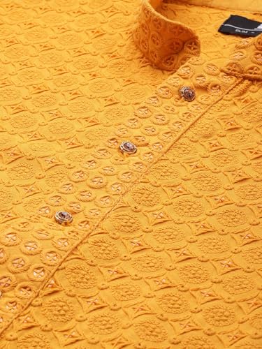 Image of Amazon Brand - Tavasya Men Rayon Blend Embroided Regular Kurta