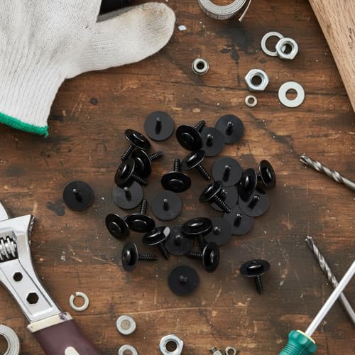 Image of 50 Pcs Fender Liner Screws Compatible with Gm 11548270, Wheel Splash Shield Bumper Cover Fastener Kit Replacement Bolt Screws for Inner Fender Air Deflector Grille Panel Automotive Repair Clips