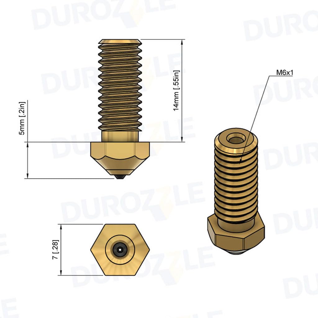 Ruby Nozzle 0.4mm for QIDI Q1-Pro/X-Max3 / X-Smart3 / X-Plus3 3D Printer, Hardened & Abrasion Resistant, Nickel Plated Copper
