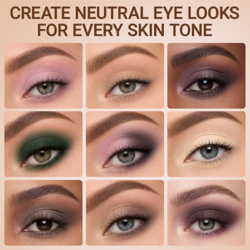Image of 6 Colors Mauve Taupe Eggplant Purple Green Beige Matte Eyeshadow Palette | Nude Brown Mini Travel Eye Shadow Palettes Makeup for Older Women, Built in Mirror, Ultra-Blendable, Talc-free
