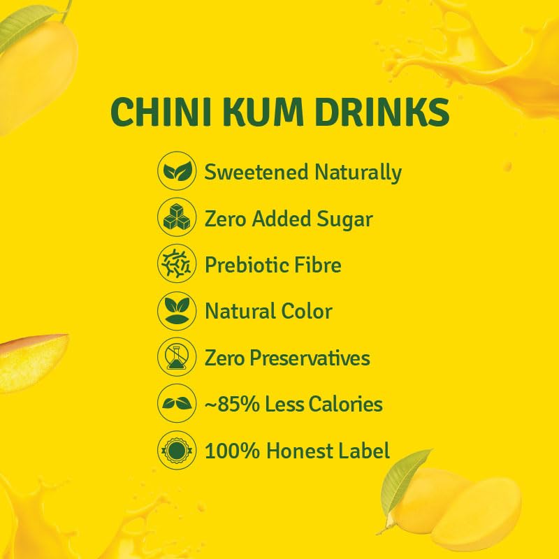 Image of CHINI KUM Mango POP (Zero Sugar, Prebiotic Fibre, Stevia, Monk Fruit, 7cal /100ml, No Preservative, Guilt-Free Beverage) | 160ml | Pack of 1