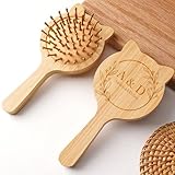 Personalisierte Katzenhaarbürste Aus Holz – Bambus-Haarbürste Mit Individuellem Namen,...