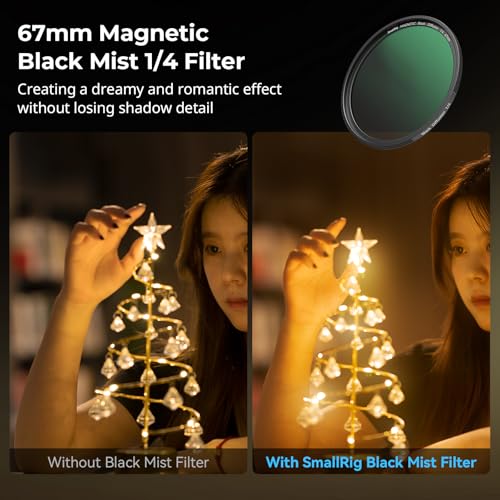 SMALLRIG 5-in-1 Magnetic 67mm Lens Filter Kit: VND + CPL + Black Mist 1/4 + Threaded Adapter Ring + Magnetic Lens Cover + Storage Bag + Cleaning Cloth, Magnetic Filter Set dla Phone Camera Lens - 4726