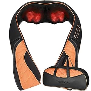 TRIDUCNA Shiatsu Neck Shoulder Back Massager with Heat and Carry Bag – Electric Massage Pillow with Deep Tissue Kneading for Lower Back, Calf, Leg Massage – Use at Home, Office, and Car