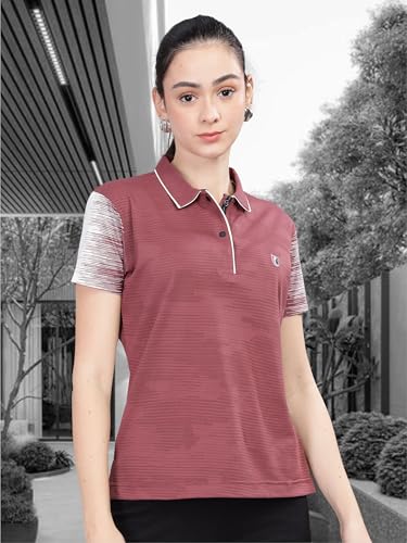 Image of STELLERS Women's Half Sleeve Active Wear Polo T-Shirt| Feather Touch Feel | Regular Fit | Odour Resistant | Anti-Static | Wrinkle Free | Quick Dry | Stretchable | Lightweight | Sweat-Proof