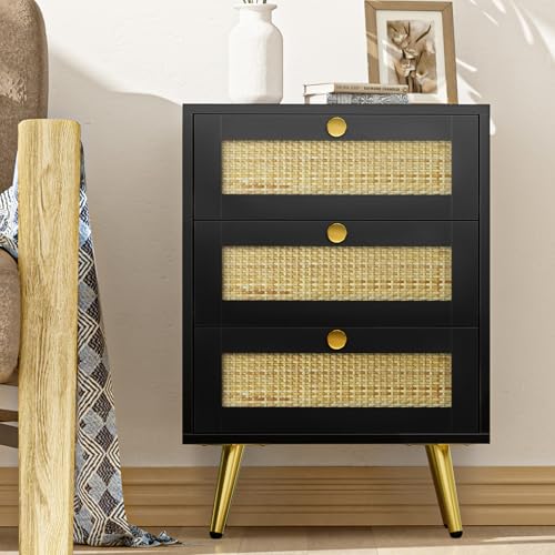 Yvsevnr Negro Mesillas de Noche Dormitorio