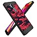 CasesOnDeck Case Compatible with LG G7 / LG G7 ThinQ -Flexible and Durable Shock Material Carbon Fiber Accents and Designs (Red Camo)