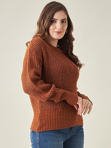 Image of Modeve Solid Round Neck Casual Women Sweater||Winterwear||