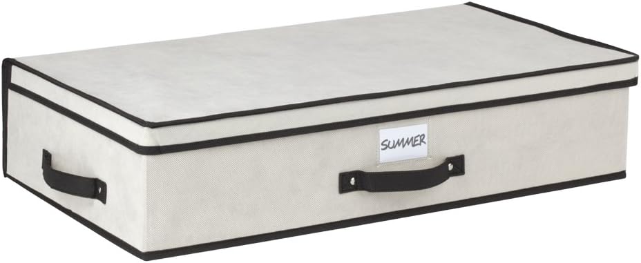 Kennedy Home Collection 5173 Collapsible Under The Bed Storage Box, Black/Cream