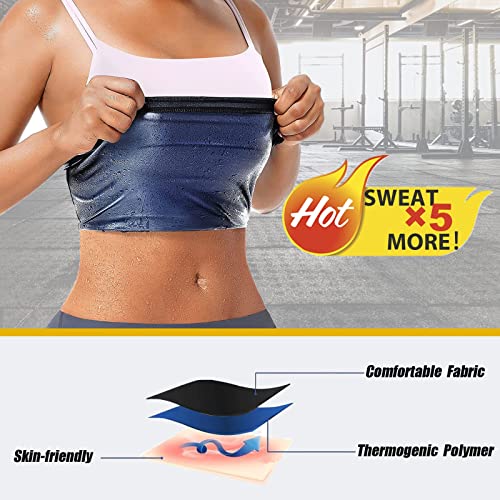 Bodysuner Waist Trimmer Belt For Women Lower Belly Fat Sauna Sweat Waist Slimmer Silm Workout Gym Exercise Wraps Deep Blue,Xxl/3Xl #TOP1