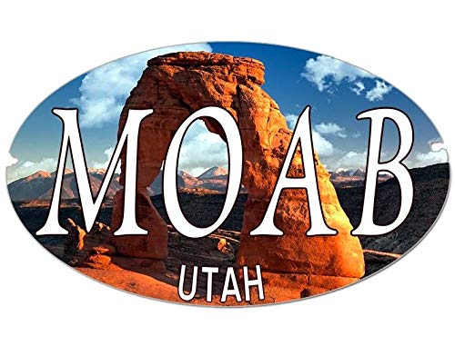 MAGNET 3x5 inch Oval MOAB Utah ARCH PIC Sticker -decal travel bumper national park hike Magnetic...