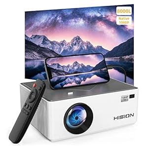 Mini Projector Full HD 1080P Outdoor Movie Projector, HISION 8000L Portable Home Theater Video Projector Compatible with…