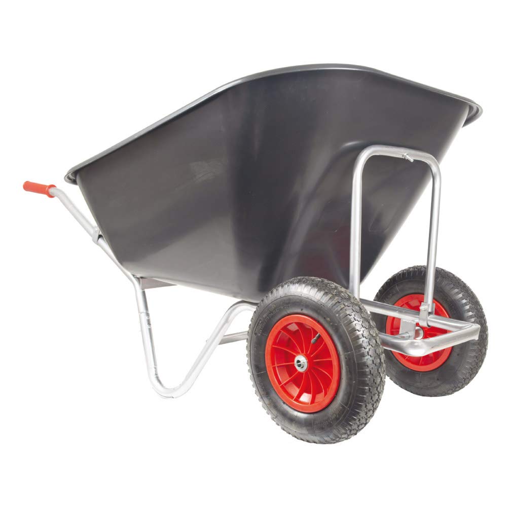 BPA 2-Rad Schubkarre groß 240L – Großmuldenkarre mit PP-Mulde | Agrarkarre Silokarre für Stall, Hof & Garten | verzinkter Rahmen & Luftbereifung