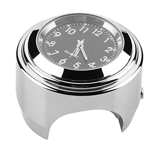 PiniceCore wasserdichte 22/25 mm Motorrad-Lenkerhalterung Zifferblatt Uhr für Harley (schwarz)