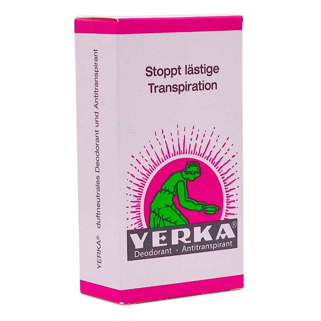 YERKA Deodorant Antitranspirant 3x 50 ml I Schutz bei starkem Schwitzen I Duftneutrales Deo, ohne Alkohol & Konservierungsstoffe I Für Achseln, Hände & Füße I Spar-Set plus Pharma Perle give-away