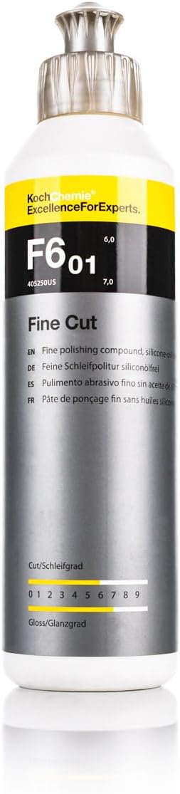 Fine Cut Polishing Compound - Silicone-Oil-Free; Designed for All Paint Types; for Removing Medium to Heavy Defects, Scratches, and Sanding Marks Up to 2500 Grade (250 milliliters)