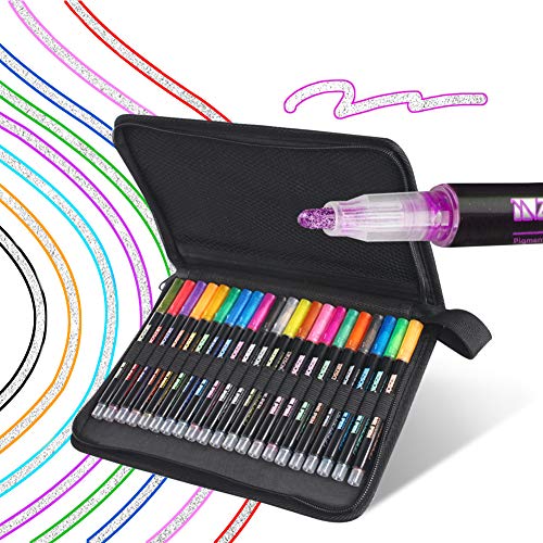 Outline Metallic Markers Set, Zscm 21 Colors Super Squiggles Double Line Paint Pens Outline Markers, For Drawing Coloring, Greenting Card Writing, Art Crafts Projrcts, Metal, Wood, Ceramic, Glass #TOP1