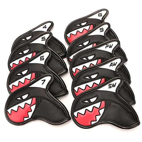 Scott Edward Skull Golf Woods Headcovers Covers for Driver Fairway 1 3 5 H Clubs Set Heads PU Leather Unisex Black Brown Black Shark iron