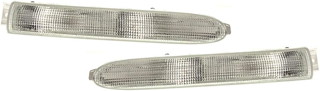 KarParts360 For 1998-2000 Chrysler Town & Country Pair Park/Signal Lights Driver and Passenger Side Unitw/quad headlamps; CH2520130 CH2521130-replaces 5003367AA 5003366AA