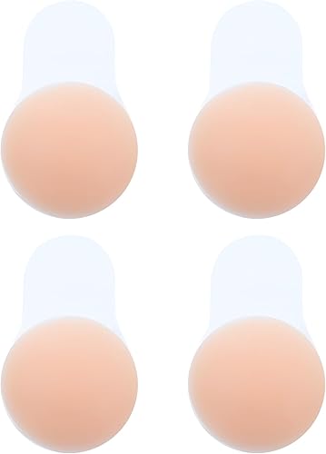Miniatura 1 de 2 pares de cubiertas de silicona para pezones, reutilizables, pétalos de pecho, adhesivo invisible, brasier sin espalda