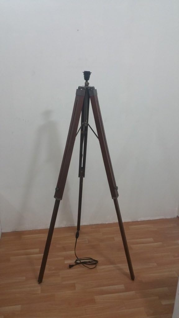 Thor Nautical Wooden Tripod, Antique Stand for Floor Lamp Home Decor Rustic Vintage Home Decor Gifts