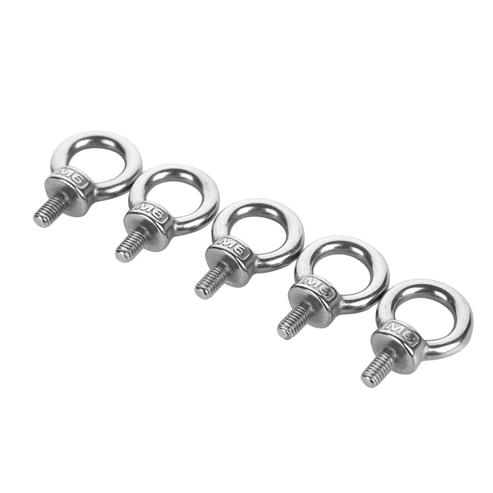 Stainless Steel M6 Eye Bolts - 5 Pack -3