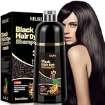 Hair Dye Shampoo 3 en 1 Cubre Canas, 500ML Black Hair Dye Shampoo 3 en 1,Hair Color, Champú Color Tinte Pelo Barba Champu Canas Instantáneo (Negro)