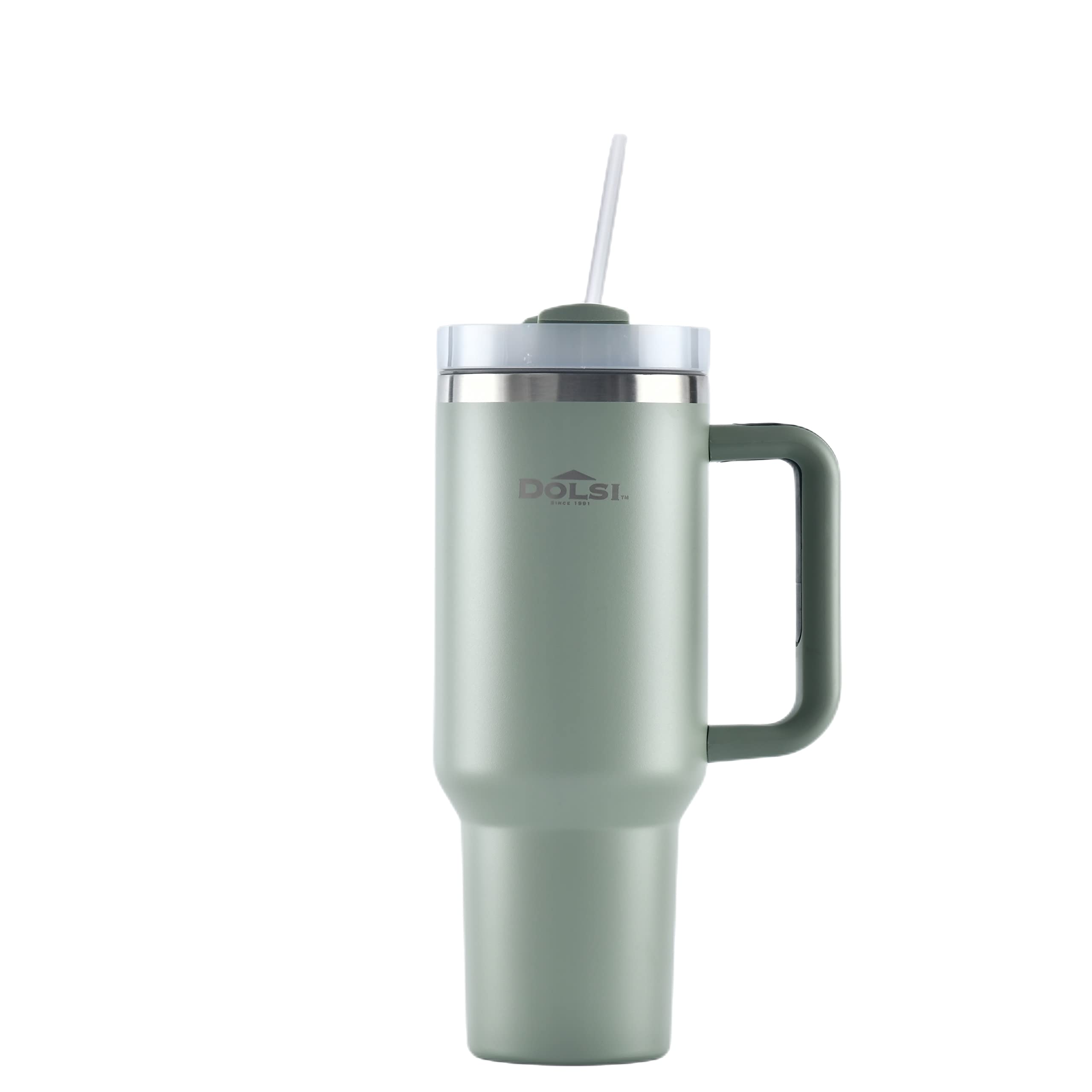 DolsiLimited Edition 40oz Insulated Tumbler with Lid & Straw UK Company - TikTok Viral - 1.2 Litre for Hot & Cold - Sage Green