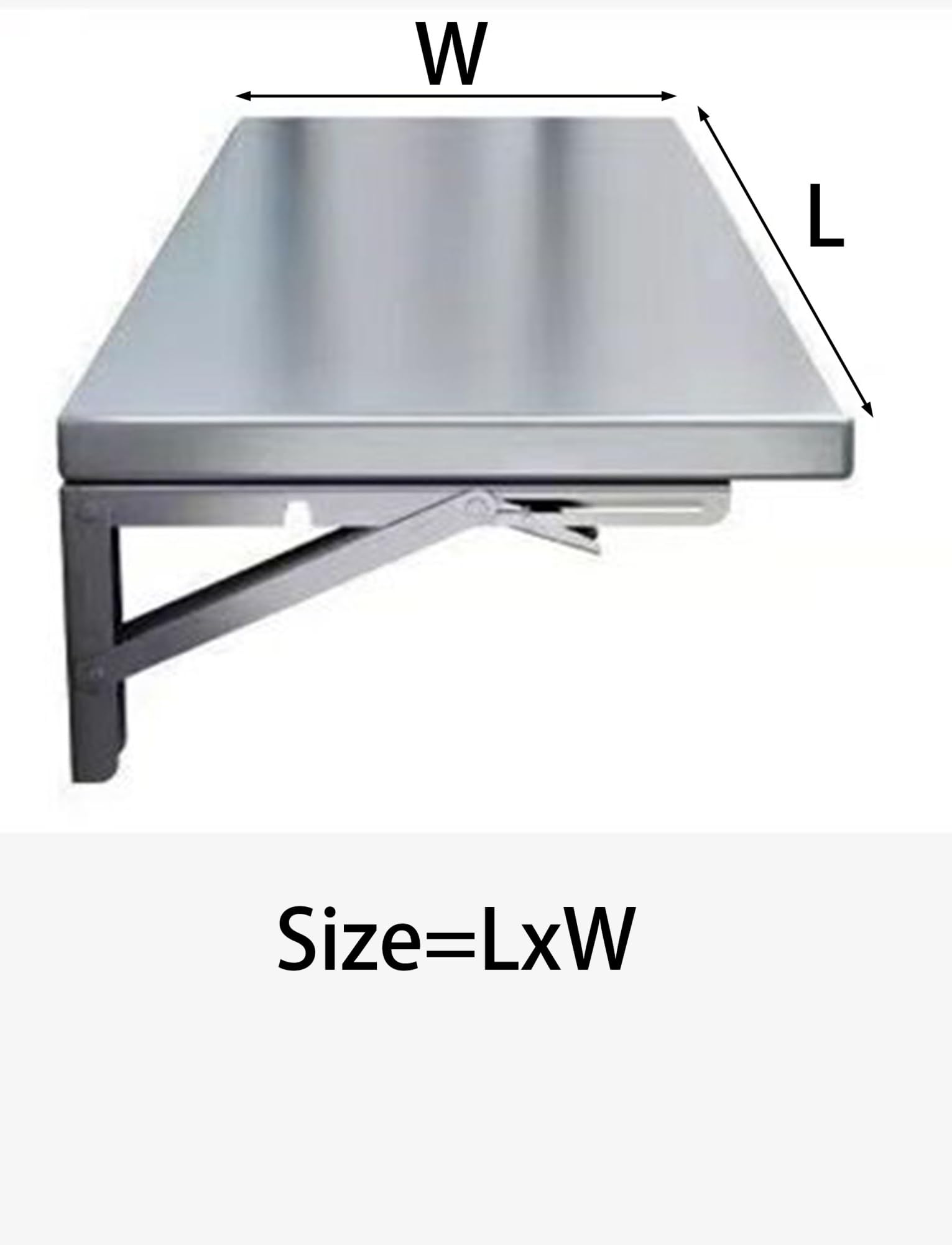 Estante de pared plegable de acero inoxidable 304 resistente, grado comercial, fácil de limpiar, ahorra espacio, 90 x 40 cm para camiones de alimentos y cocinas, solución duradera y fiable