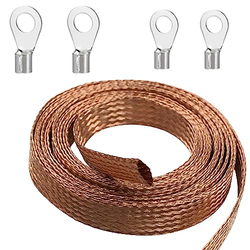Câble plat en cuivre tressé 11 mm contre la corrosion filet de terre 5m