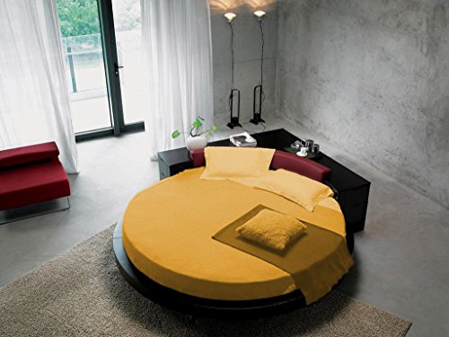 Scala Bedding 500Tc 100% Egyptian Cotton Round Bed Fitted Sheet Queen 84" Diameter Solid Gold #TOP4