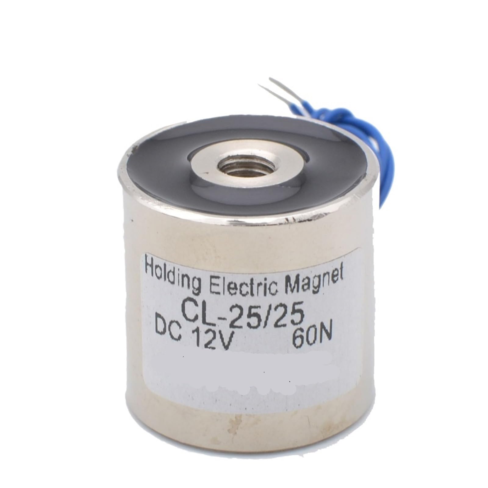 Électroaimant à ventouse 24V DC de maintien avec force de levage 60N Ø 25 mm